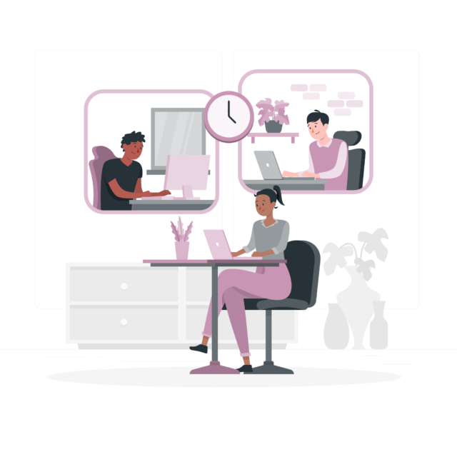 remote employees vector illustration